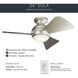 Sola 34 inch Brushed Nickel with Silver Blades Ceiling Fan